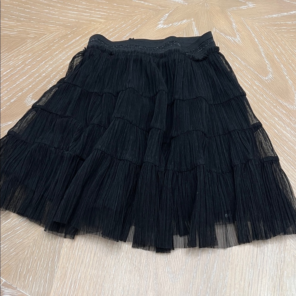 Zara Black Layered A-Line Skirt